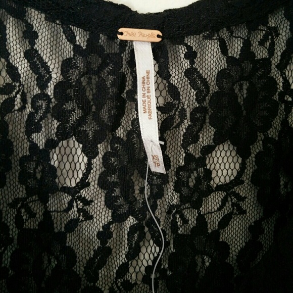 Free people black prairie ruffle lace dress - Picture 4 of 4